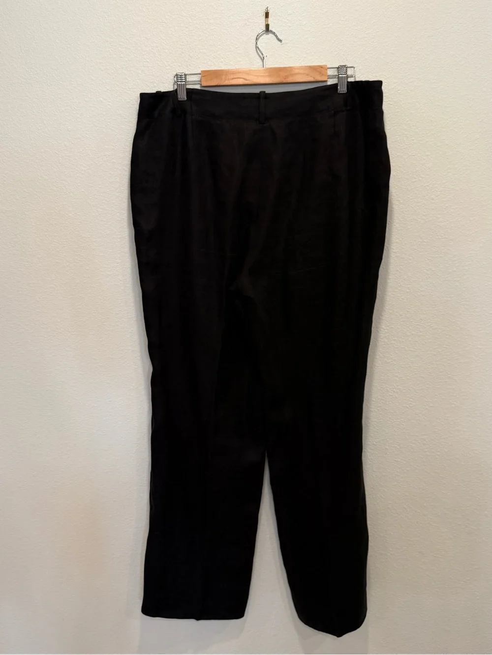 Lauren Ralph Lauren Black Linen Wide Leg Trousers NWOT Size 16
